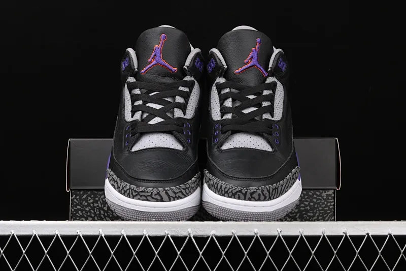 All categories Air Jordan Jordan series basketball shoes Air Jordan 3 Air Jordan 3 "Court Purple" AJ3 Joe 3 burst black and purple basketball shoes CT8532-050